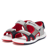 XTI boys' red synthetic leather sandal with velcro