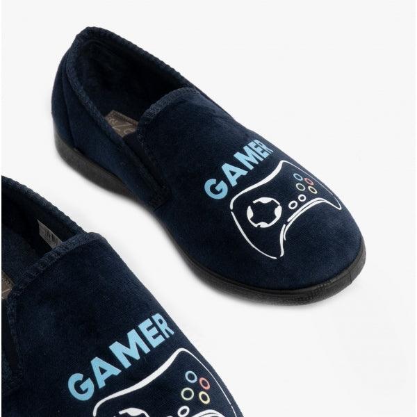 Zedzzz Boys Slipper Gamer BS406C Navy Blue - Donaghys