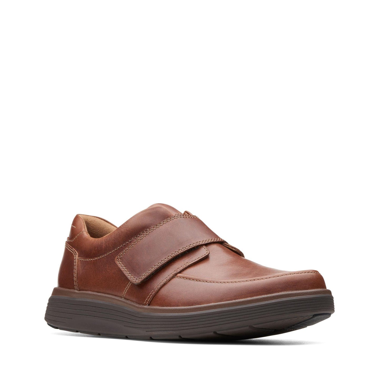 Clarks Mens Shoe Un Abode Strap Dark Tan Leather - Donaghys